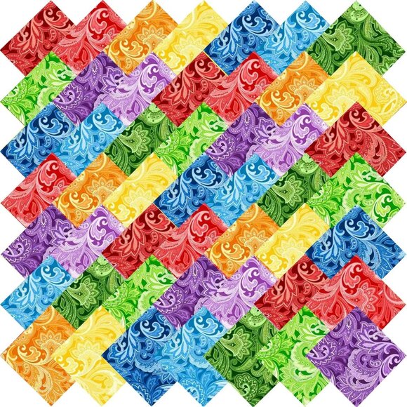 Other - 5"x 5" 50 PCS 100% Cotton Floral Fabric Squares Bundles Quilting Supplies for Se